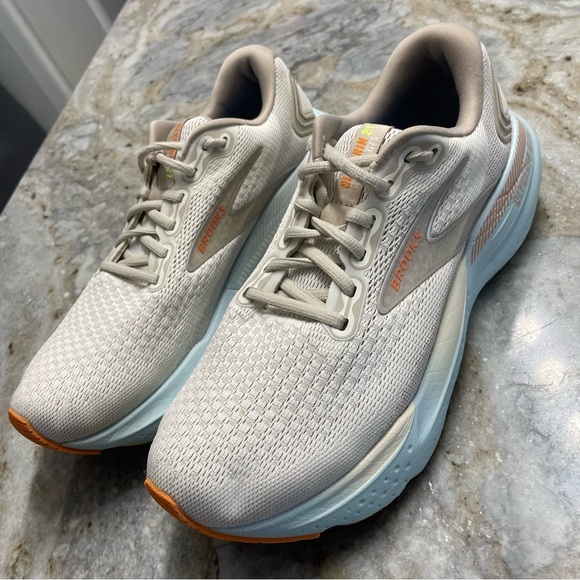 BROOKS Glycerin GTS 21 Running Shoes Coconut Aqua Autumn Sunset Size 10 Medium - Picture 3 of 14